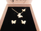 May butterfly necklace and earring set