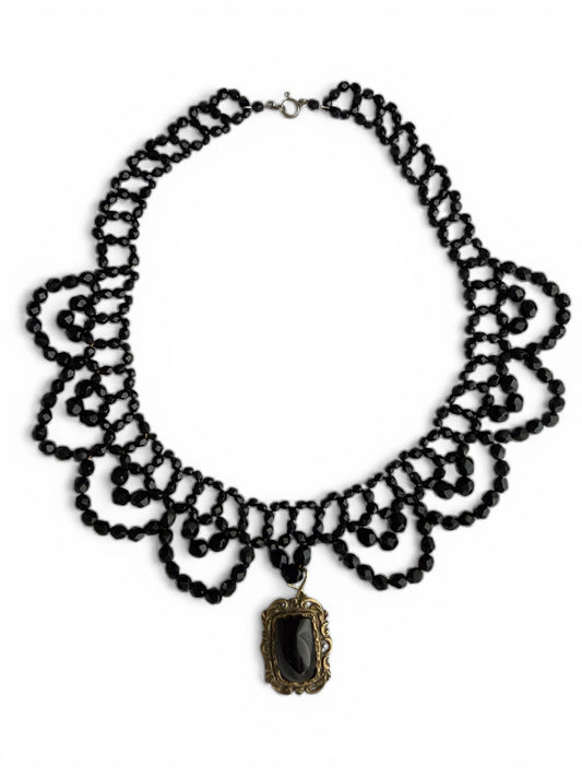 Victorian Mourning Collar Necklace | French Jet & Whitby Jet | Ashes to Adornment Reimagined Antique