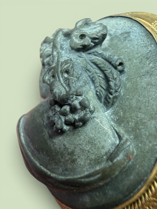 Victorian rolled Gold Lava Cameo