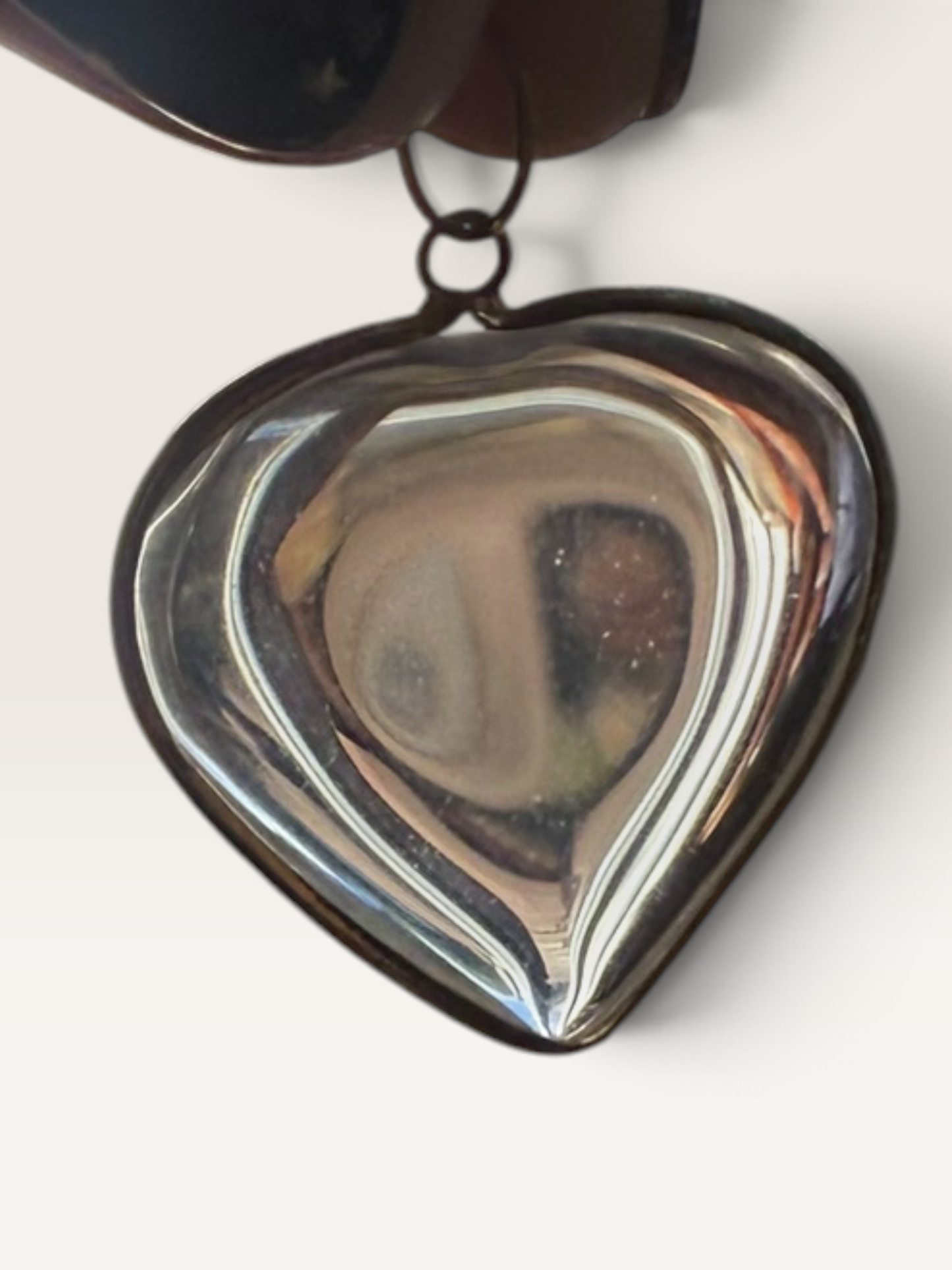 Vintage cut glass heart pendant