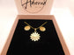 Golden daisy matching necklace and earring set