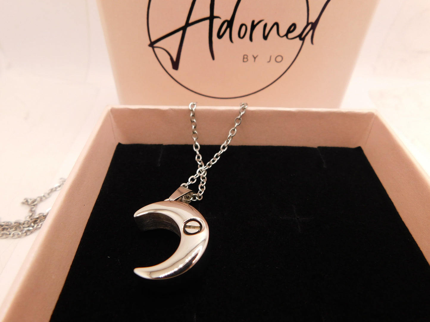 Crescent moon urn pendant