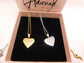 Plain heart matching necklace and earring set