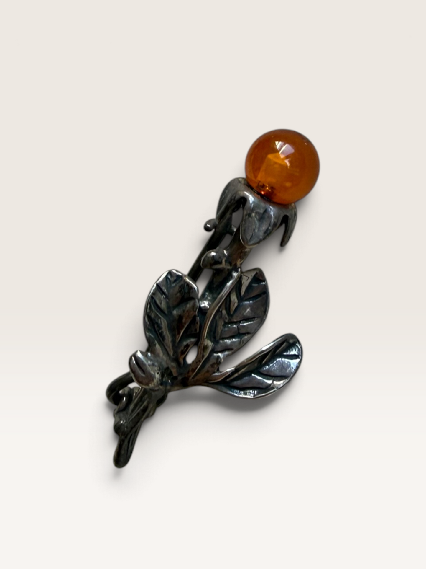 Sterling silver berry brooch