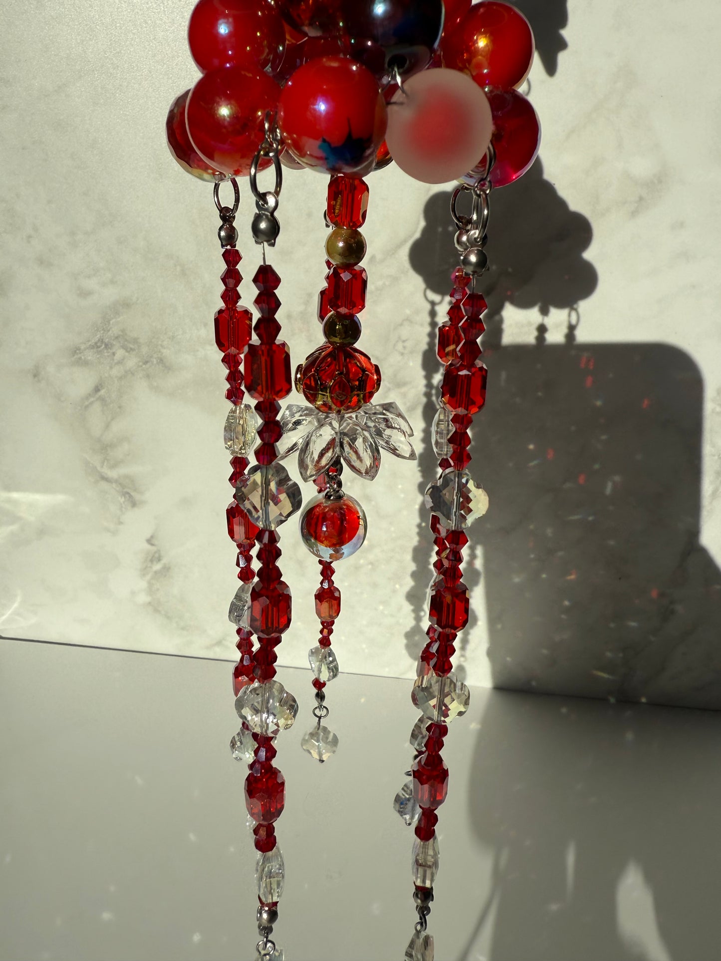 Red raindrops