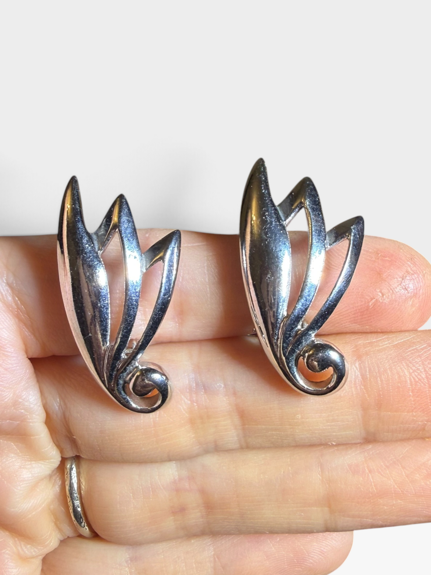 Vintage Henry Bogoff Jewellery Parure Necklace Bracelet Clip Earrings Silver Tone 1950s Signed Designer Set