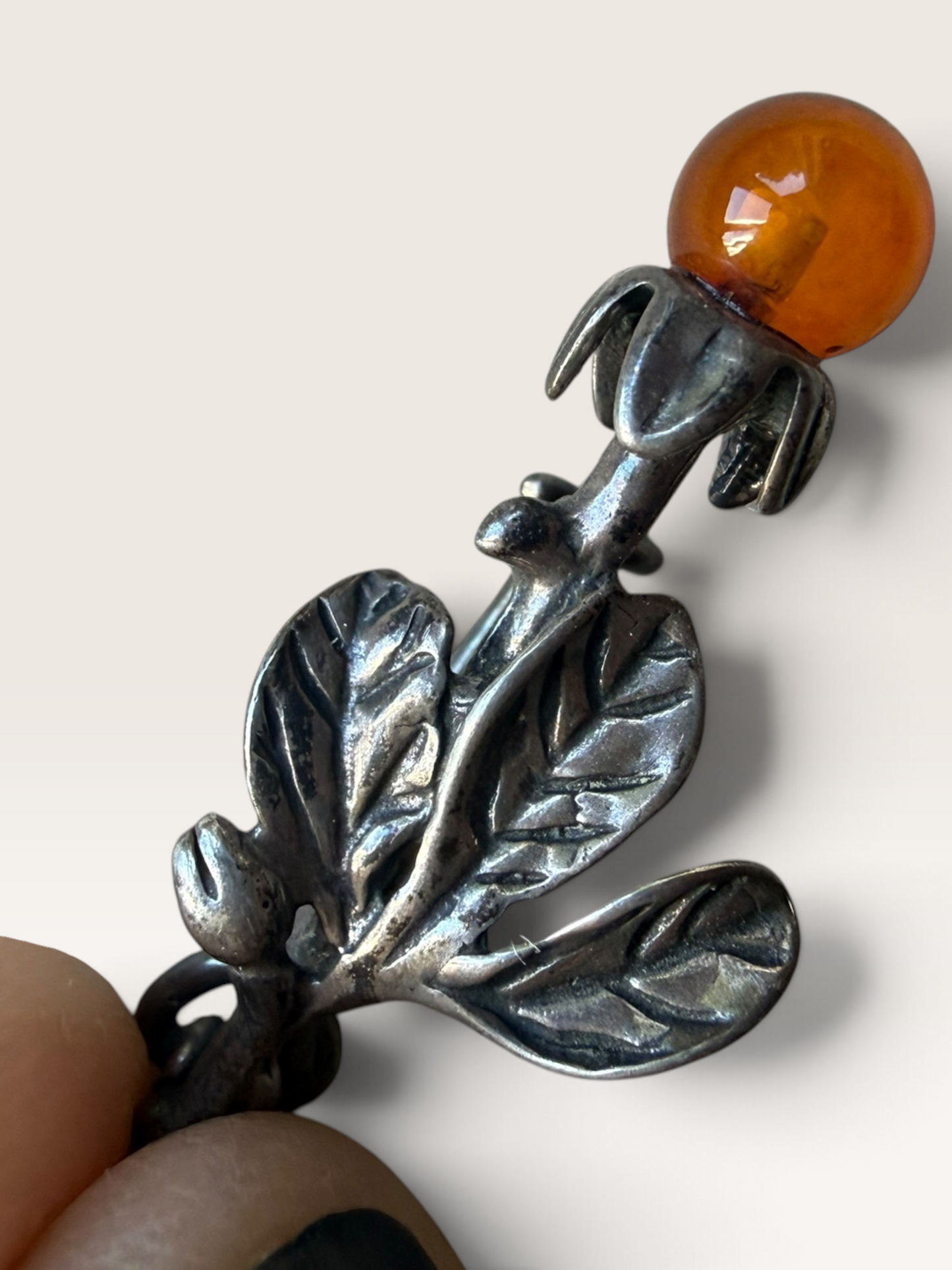 Sterling silver berry brooch