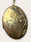 Large Vintage Rolled Gold Locket | Engraved Botanical Design | Statement Oval Keepsake Pendant