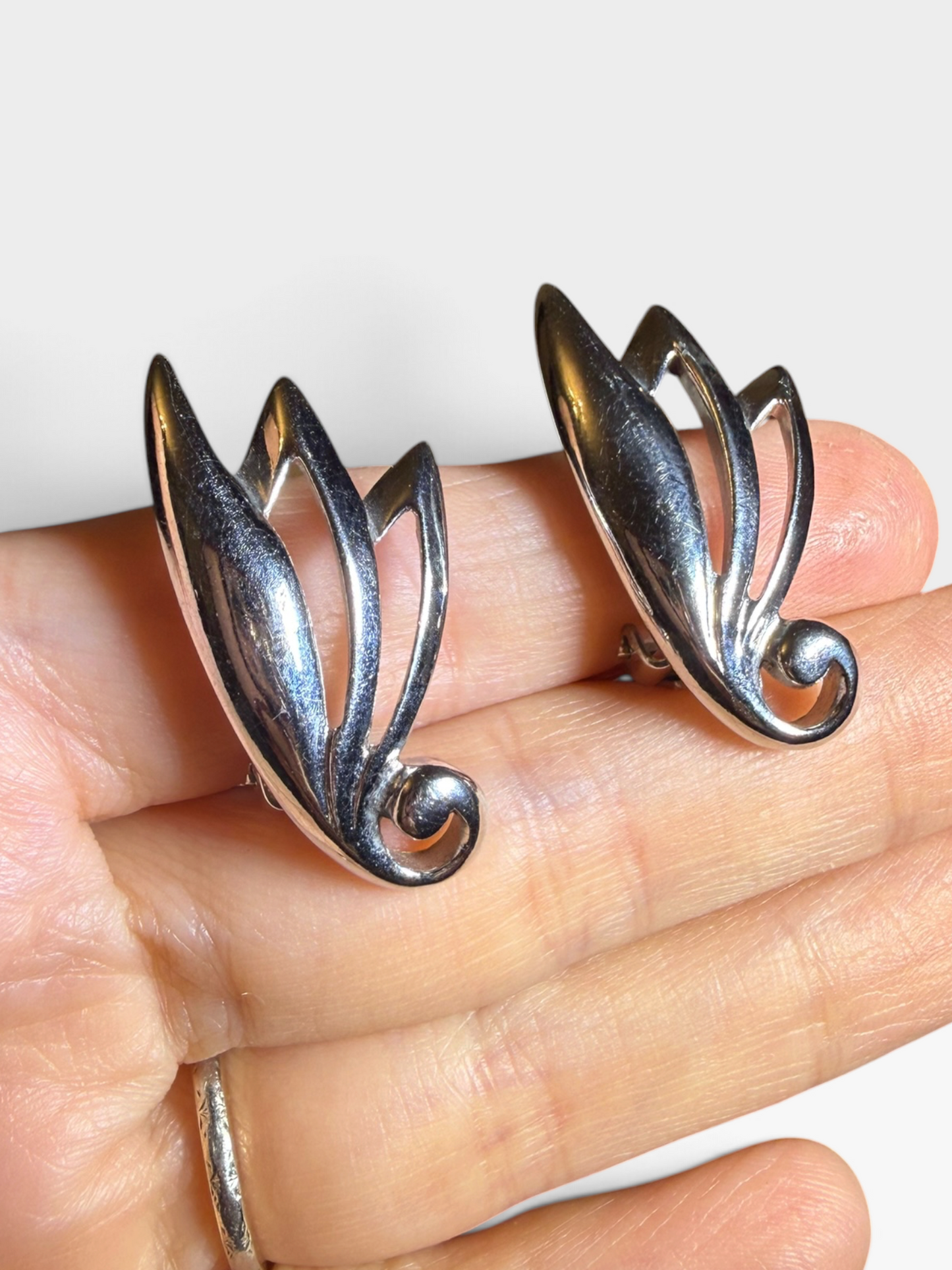 Vintage Henry Bogoff Jewellery Parure Necklace Bracelet Clip Earrings Silver Tone 1950s Signed Designer Set