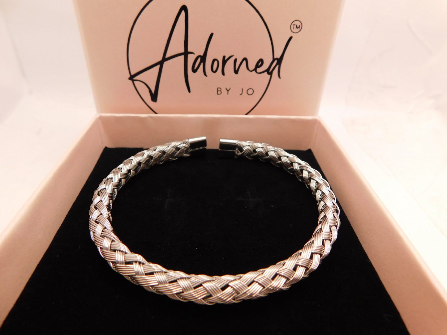 Woven cable bangle