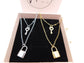 Padlock and key layered pendant necklace