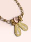 Vintage Mid-Century Czech Gold-Tone Statement Necklace with Amethyst Glass Stone