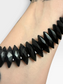Antique Black Glass Collar Necklace – Victorian French Jet Style Graduated Faceted Beads – Gothic Mourning Jewellery