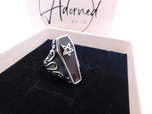 Five point star coffin ring