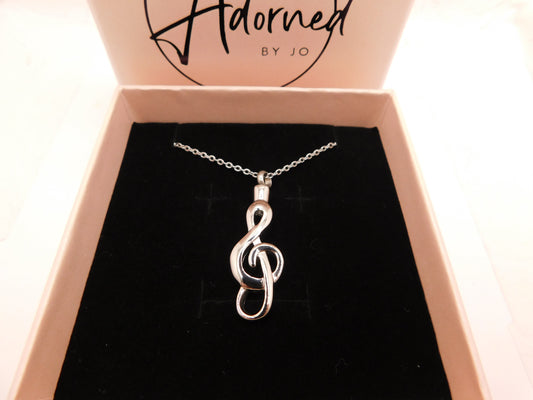 Treble clef urn pendant