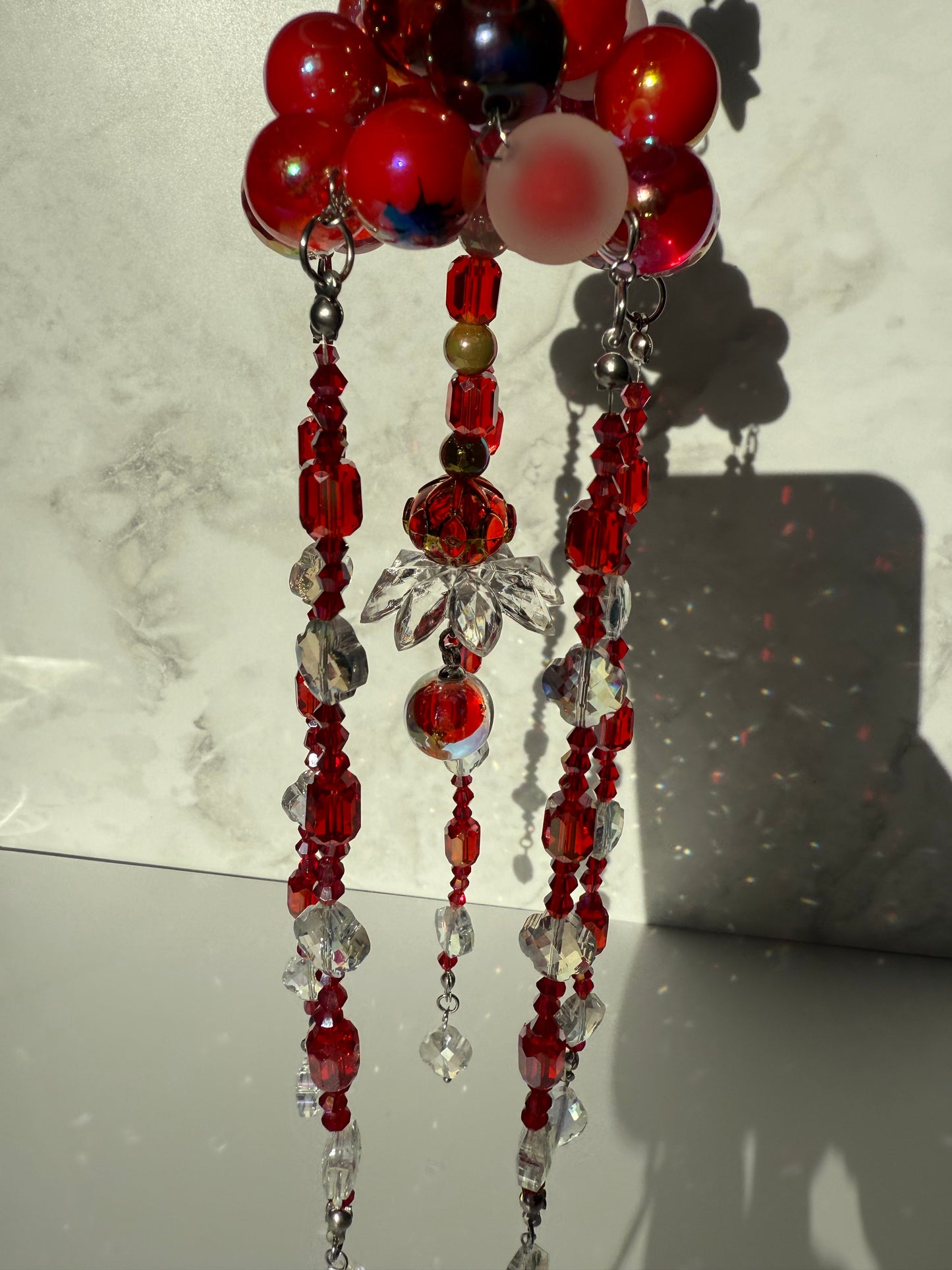 Red raindrops