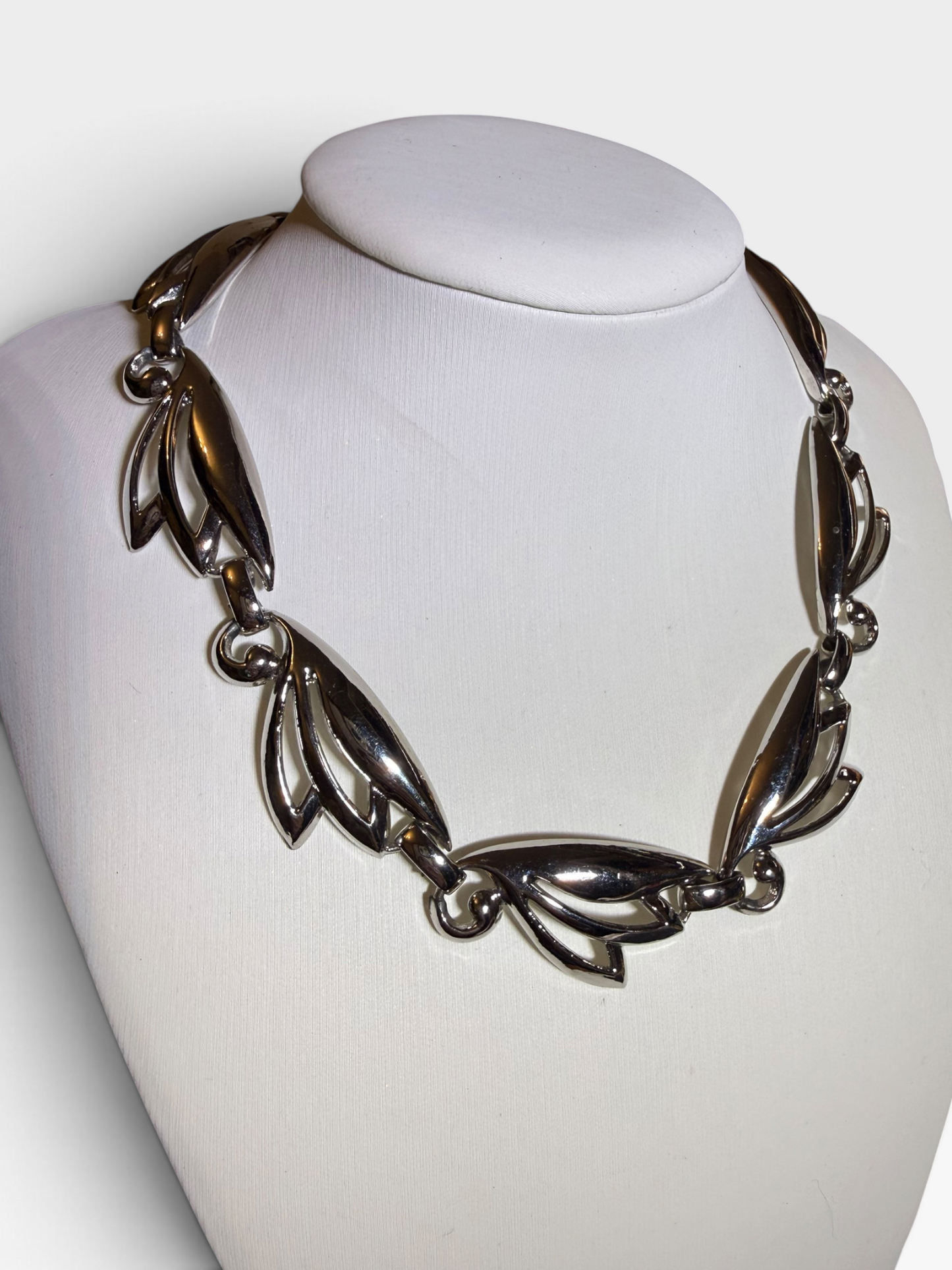 Vintage Henry Bogoff Jewellery Parure Necklace Bracelet Clip Earrings Silver Tone 1950s Signed Designer Set