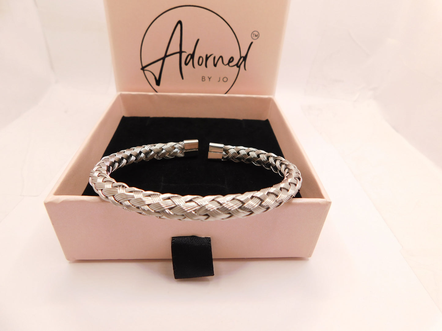 Woven cable bangle