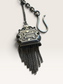 Victorian Sterling Silver Albertina Watch Chain | Antique Chatelaine Key Motif Tassel Fob | 19th Century Ladies Watch Chain