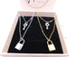 Padlock and key layered pendant necklace