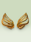 Vintage Monet Gold-Tone Sculptural Swirl Clip-On Earrings – Signed Statement Jewellery