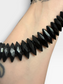 Antique Black Glass Collar Necklace – Victorian French Jet Style Graduated Faceted Beads – Gothic Mourning Jewellery